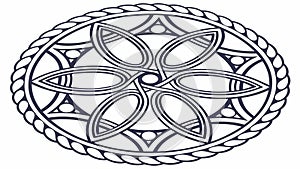 Stylized Oval Celtic Knot Decorative Border Pattern, vector design Generative AI