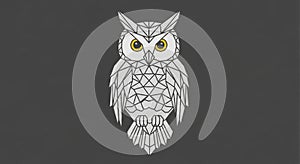 Stylized owl illustration with geometric patterns