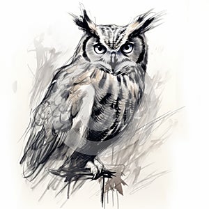 Stylized Owl Sketch Inspired By Florian Nicolle And Gianni Strino