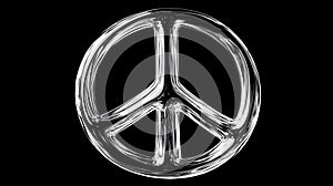Stylized peace symbol on a dark background