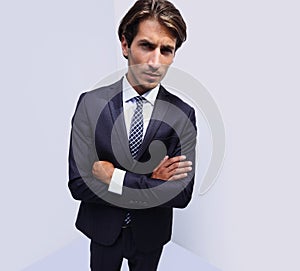 Stylized photo of serious businessman