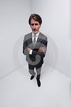 Stylized photo of serious businessman