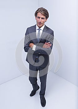 Stylized photo of serious businessman