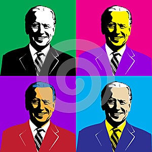 Stylized portrait illustration of Joe Biden, 47th Vice President of the United States, based on public domain image