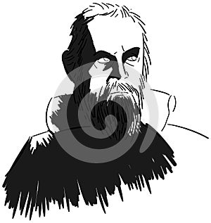 Stylized portrait of Galileo Galilei