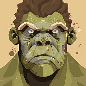 Stylized Portraiture: Extraordinary Hulk Illustration In Bronzepunk Style