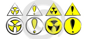 Stylized radiation signs