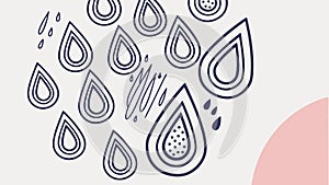 Stylized Raindrop Pattern: Abstract Water Elements, vector design Generative AI