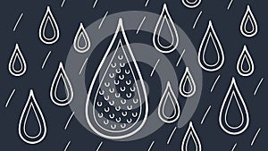 Stylized Raindrop Pattern Dark, vector design Generative AI