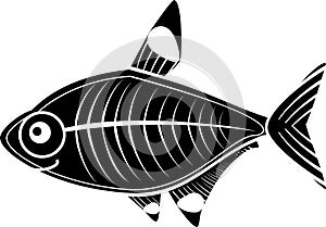 Stylized X-ray fish or Pristella maxillaris