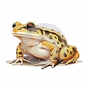 Stylized Realism Frog Clip Art With Yellow And Brown Colors