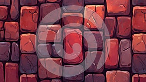 Stylized Red Brick Wall Pattern Texture