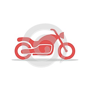 Stylized Red Motorcycle Icon Represents Transportation and Speed in Graphic Design