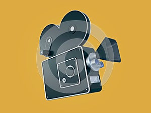 Stylized retro movie camera