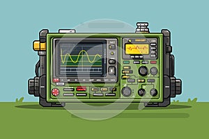 Stylized Retro Oscilloscope Vector Illustration