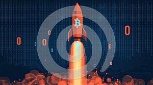 Bitcoin Rocket Launch Cryptocurrency Space Exploration