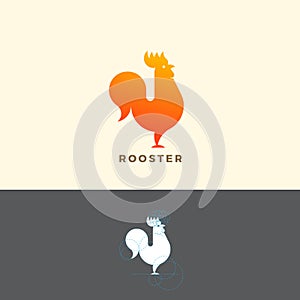 Stylized Rooster Sign, Emblem or Logo Template. Made With Golden Ratio Principles.