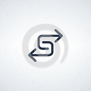 Stylized s logo with arrows for exchange or sync