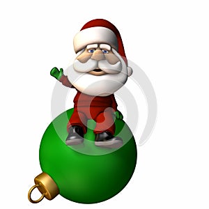 Stylized Santa Sitting On Ornament