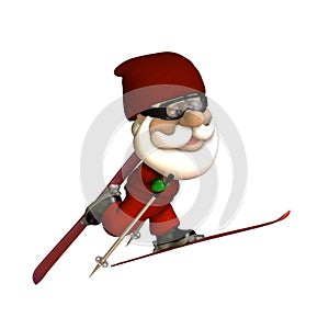 Stylized Santa Skiing