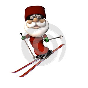 Stylized Santa Skiing