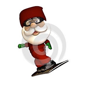 Stylized Santa Snowboarder