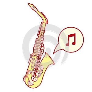 Stylized saxophone illusration