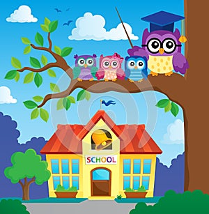 Stylized school owl theme image 7
