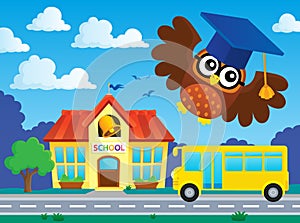 Stylized school owl theme image