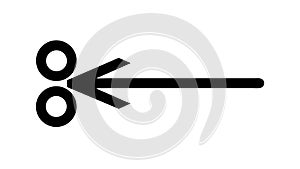 Stylized Scissors Cutting Line Vector Icon, vector design Generative AI