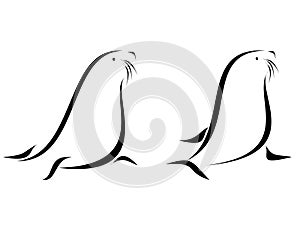 Stylized Sea Lion Absrtact