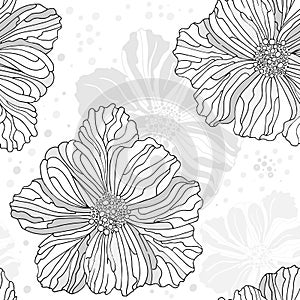Stylized seamless flower pattern