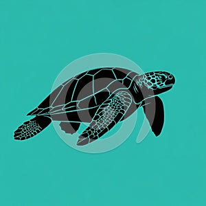 The turtle s shell features distinctive geometric patterns, a