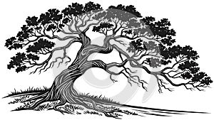 Stylized Silhouette Tree Illustration