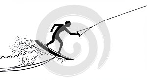 Silhouette of a Wakeboarder in Action