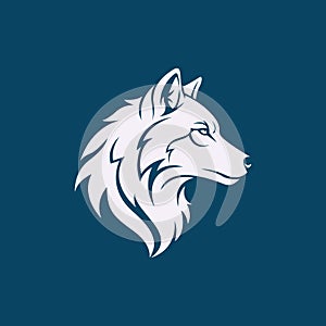 Stylized simple black wolf head logo