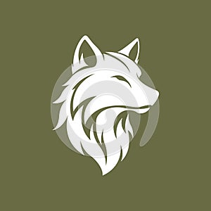 Stylized simple wolf head logo illustration