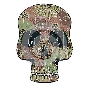 Stylized Skull with Floral Pattern