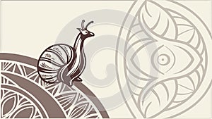 Stylized Snail Abstract Shell Vector Art, vector design Generative AI