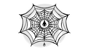 Stylized Spiderweb Element Vector, Minimalist Halloween Graphic, vector design Generative AI