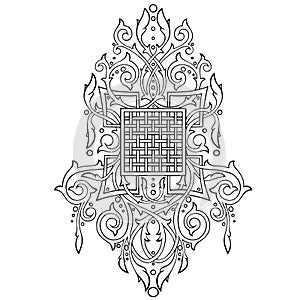 Stylized square gothic ornament