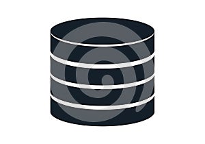 Stylized stacked disk icon representing database or data storage server