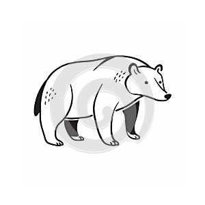 Stylized standing bear illustration on a white background