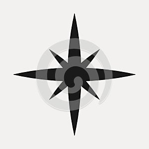 Stylized Star. Abstract Minimalistic Linear Design Element, geometric Form, Modern Shape.