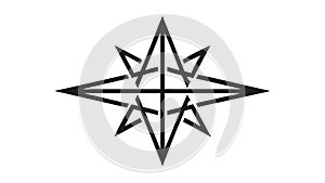 Stylized Star Design, Compass Rose Navigation Icon, vector design Generative AI