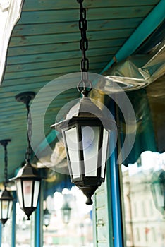 Stylized street lamp under the roof