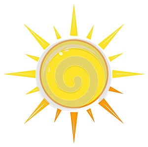 Stylized Sun with Sharp Rays and Shiny Surface