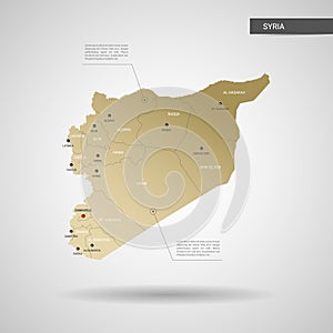 Stylized Syria map vector illustration.