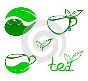 Stylized tea icons