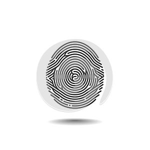 Stylized Thumbprint on the White Background